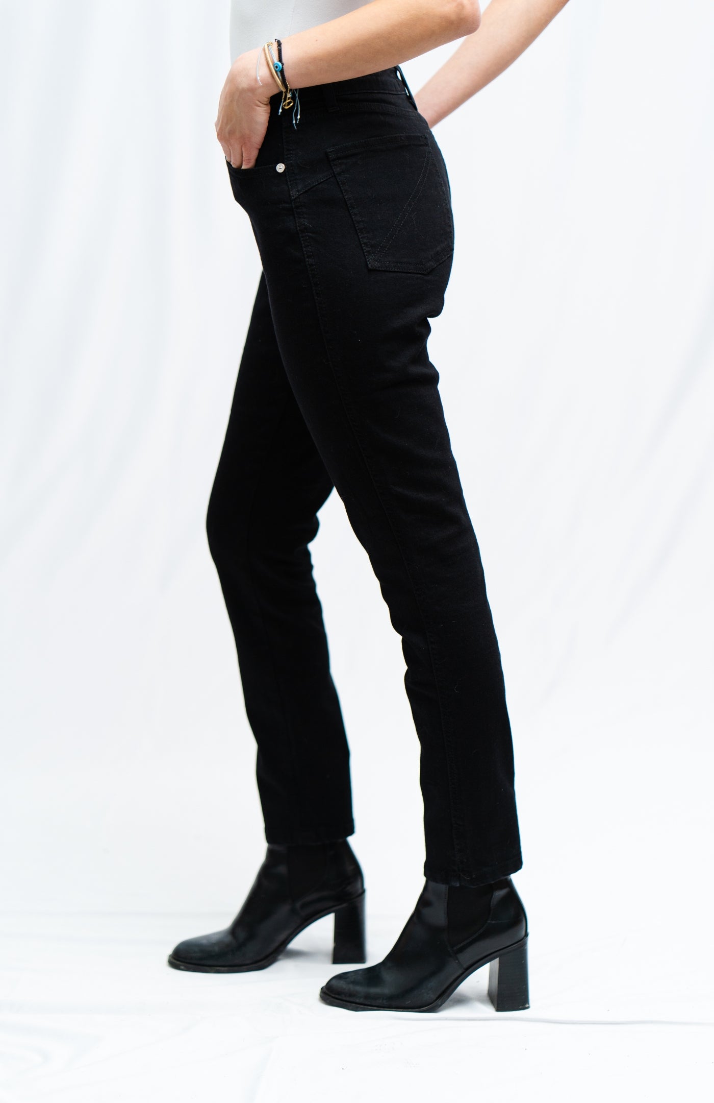 high rise skinny - nero