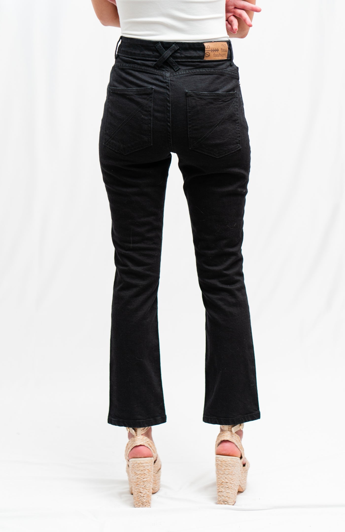 high rise straight alto - nero