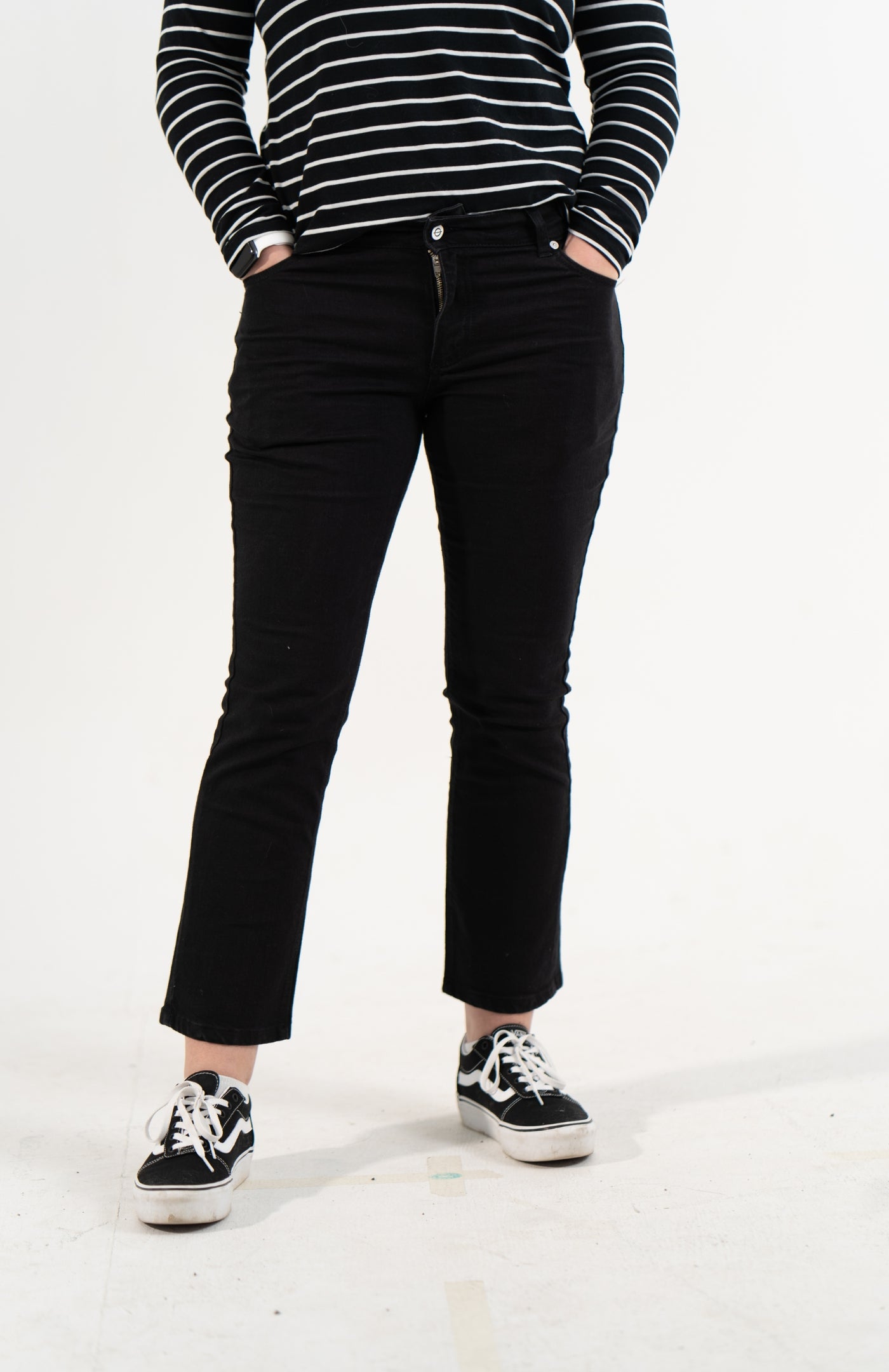 high rise straight alto - nero