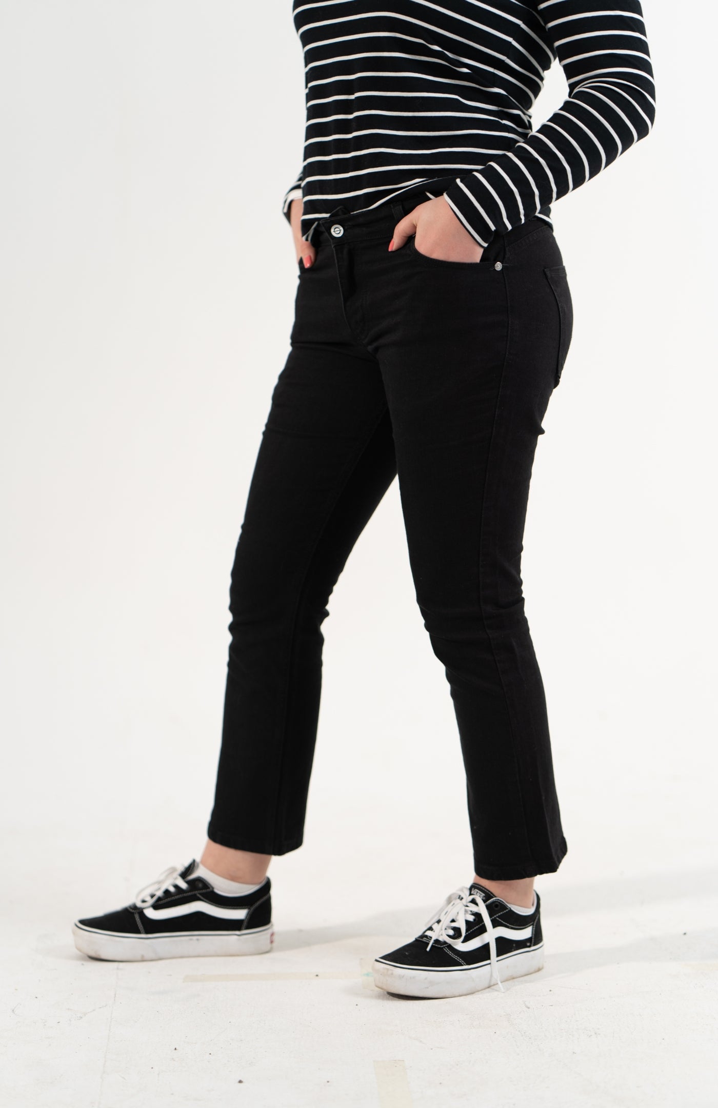 high rise straight alto - nero
