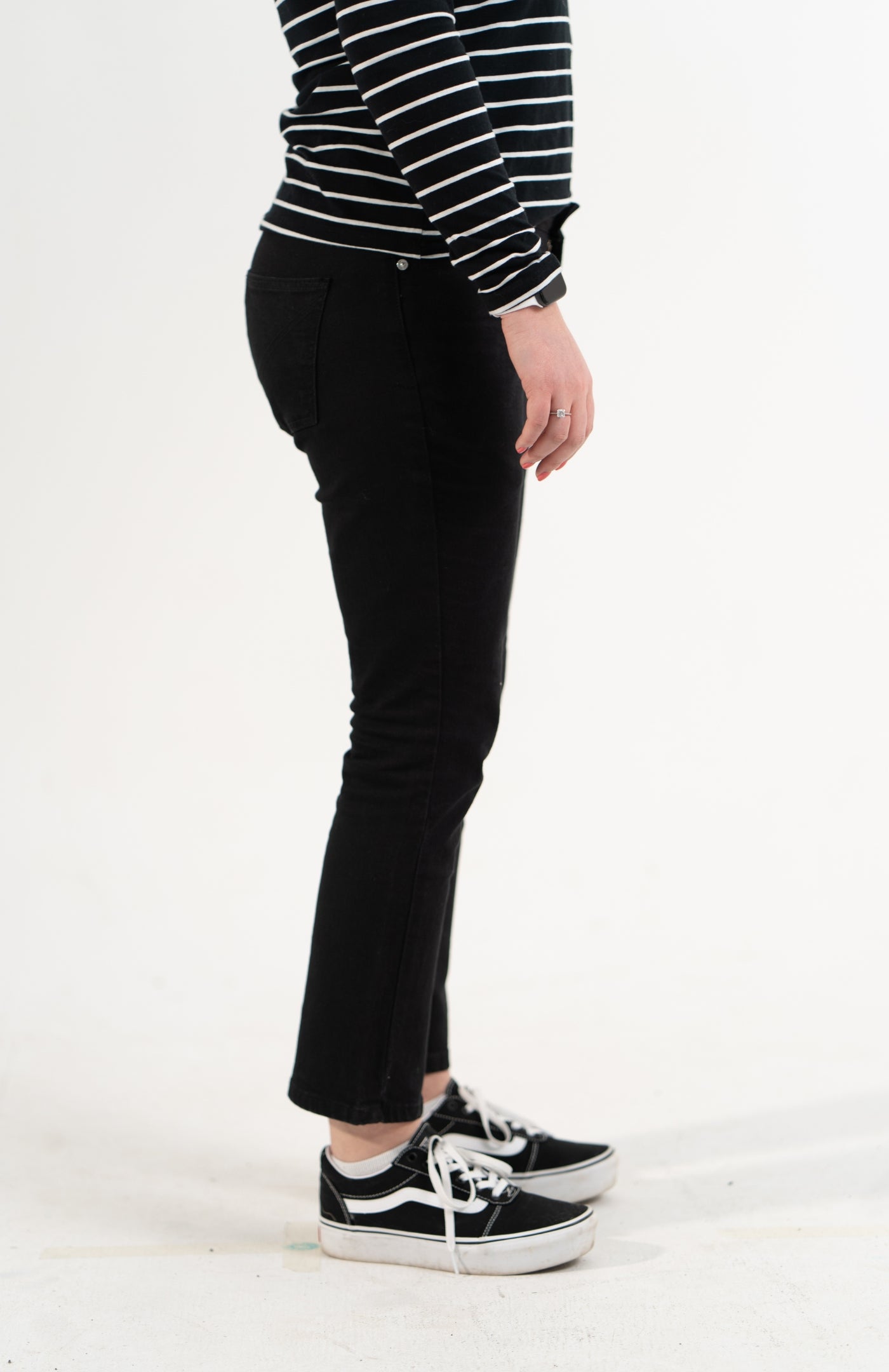 high rise straight alto - nero